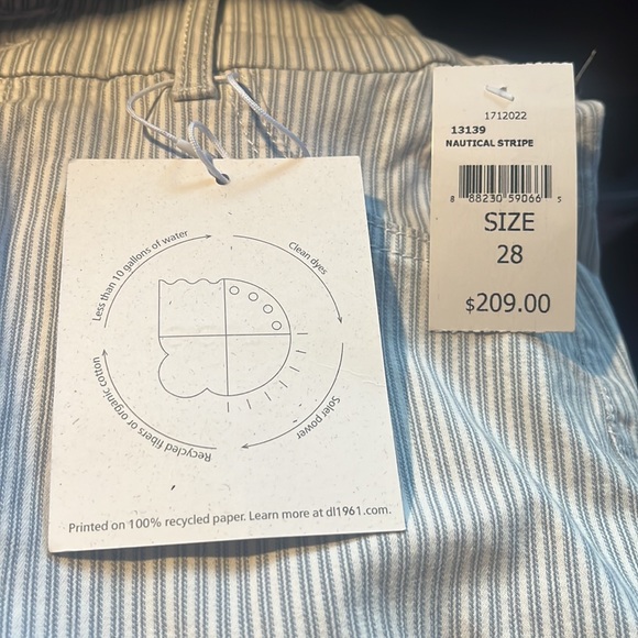 DL1961 Hepburn Wide Leg | Nautical Stripe Trousers | Size 28 - Picture 6 of 8